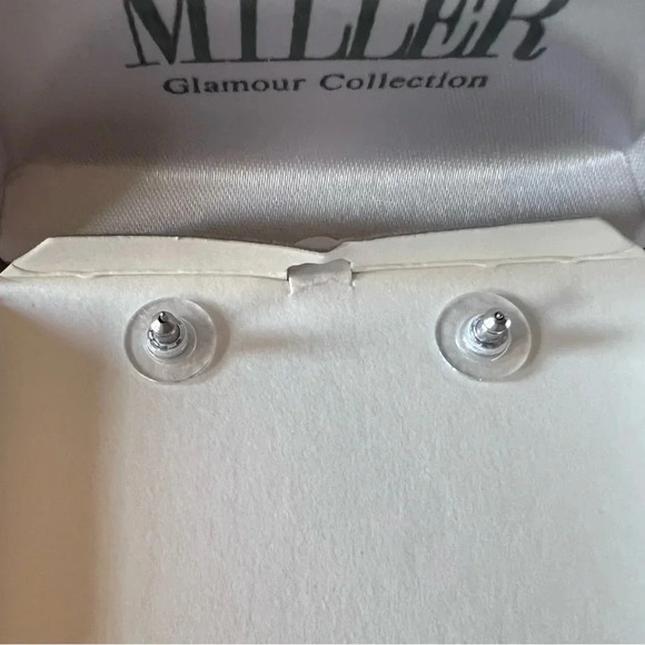 Vintage Nolan Miller Julia Crystal Drop Dangle Pierced Earrings Flower - Picture 4 of 4